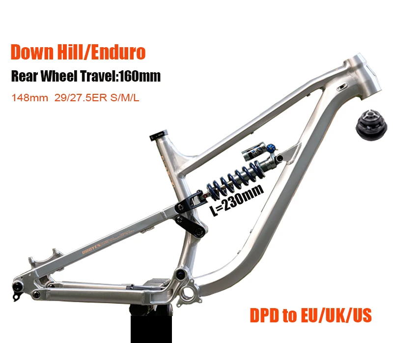 알루미늄 합금 MTB 프레임, 자전거 엔듀로, 풀 서스펜션 부스트, 148x12mm..