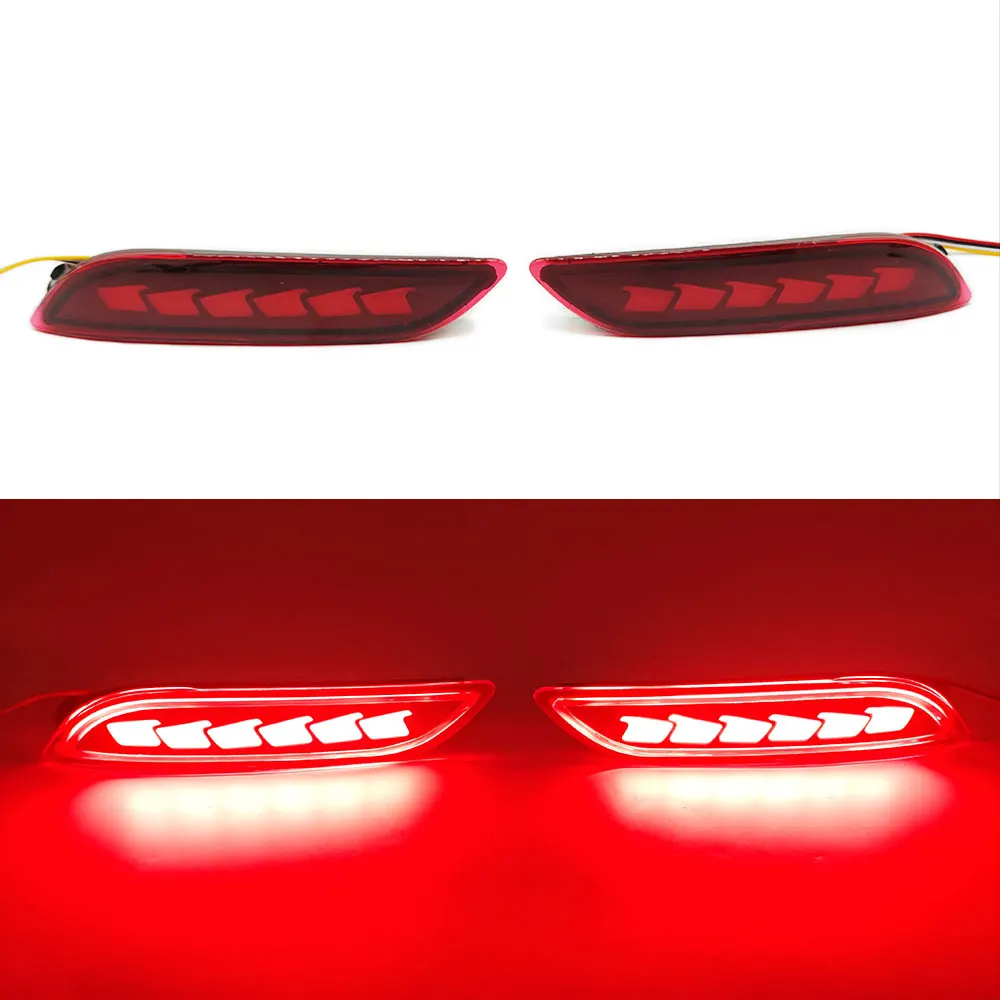 Red Lens Rear Bumper Reflector LED Brake Light Lamps For Toyota Camry 2018-2021