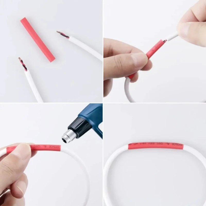 127-750pcs Heat-shrink Tubing Thermoresistant Heat Shrink Tube Wrapping Kit Electrical Connection Wire Cable Insulation Sleeving Heat Shrink Tubing