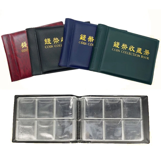 60 Zsebek Érmék Holder Money Book Collection Books Coin Storage Album Zsebméret Classic