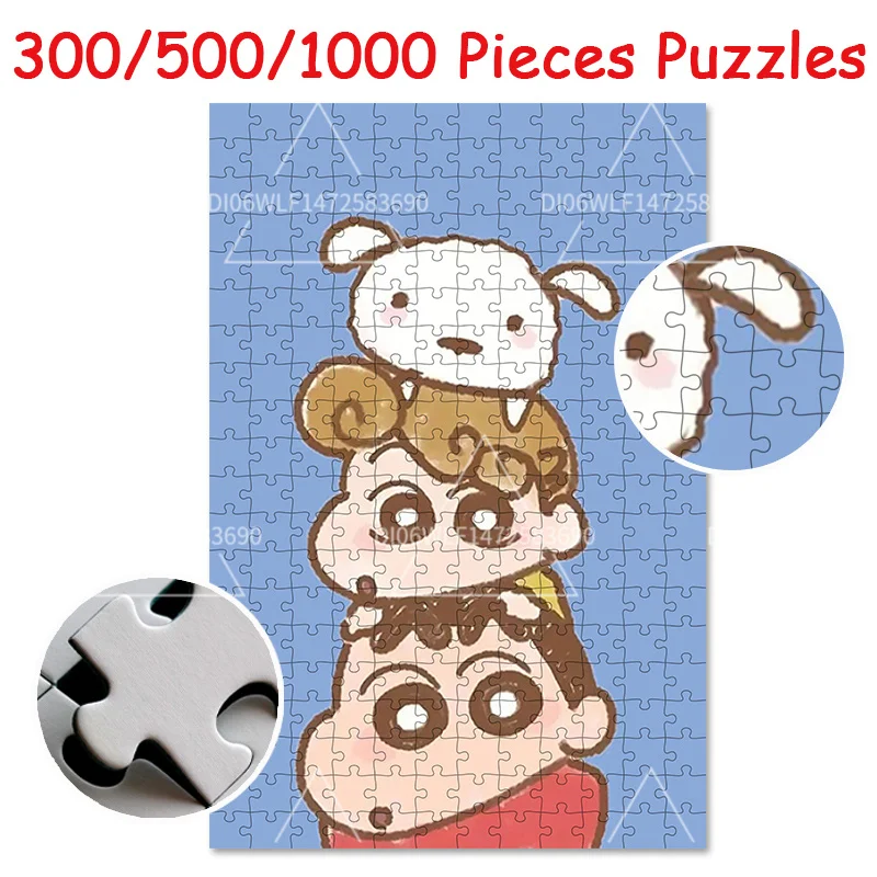 

Jigsaw Puzzle Toys Crayon Shin-Chan Japanese Animation 300/500/1000PCS Wooden Puzzles Children's Educational Toy Adult Game Gift