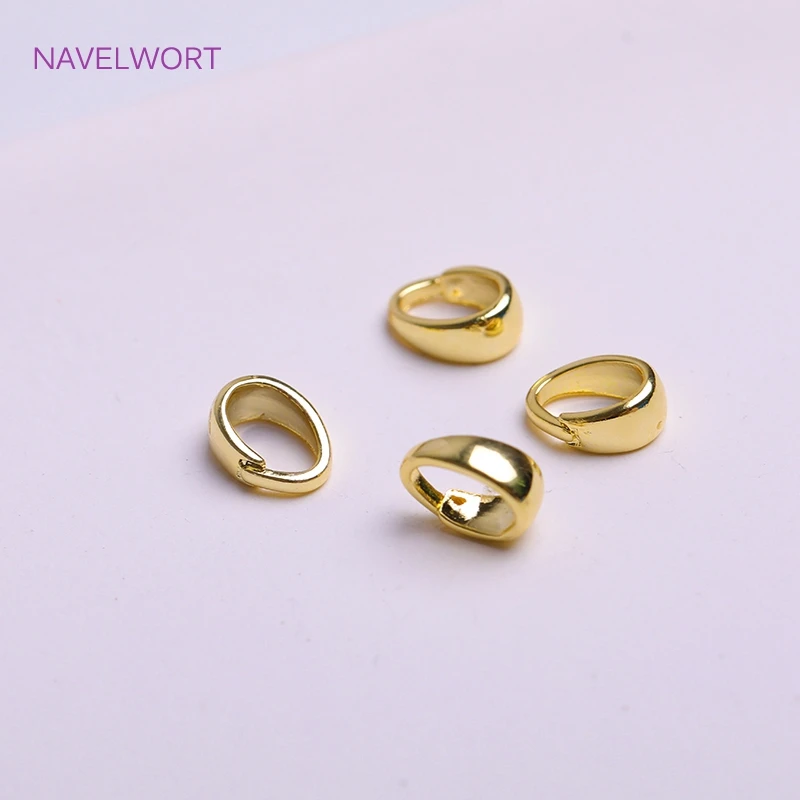 Pendant Bail 18K Gold Plating Brass Narrow Tapered Solder-On Pendant Bail Droplet Shape Bailes For Jewelry Necklace Making Accessories