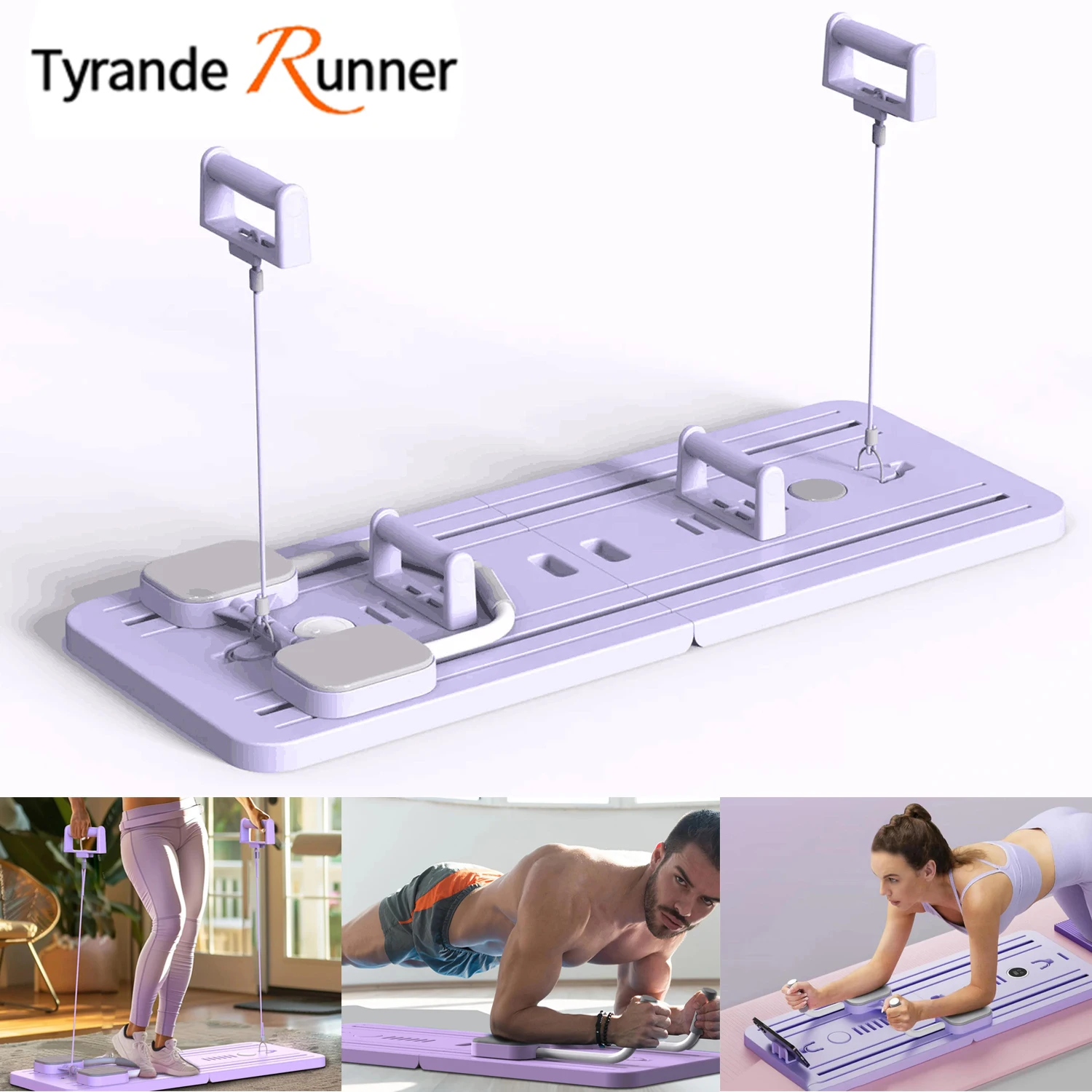 Multifunctional Abdominal Exercise Board Fitness Board Leg & Arm Toner Automatic Rebound Fitness Equipment Pilates Reformer Set