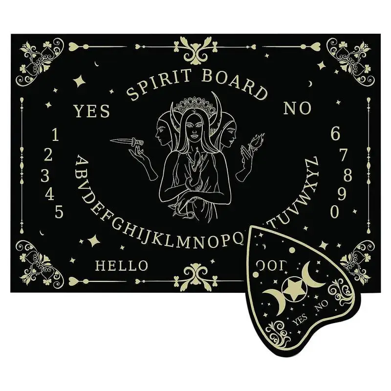 Pendulum Dowsing Divination Board Magical Acrylic Ouija Board For Metaphysical Message Witch Pendulum Board For Christmas metatron seven star formation wooden divination pendulum board meditation metaphysical altar crystal base mat wall decor sign