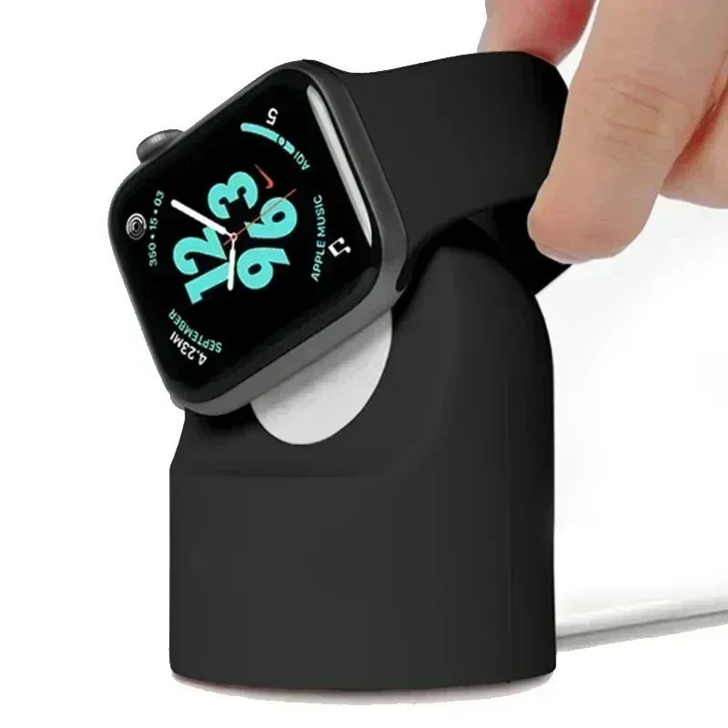 Charger Stand for Apple Watch Series 9 8 Ultra 7 6 5 SE 4 3 2 Charger Dock Station Silicone Bracket Iwatch Charging Cable Holder