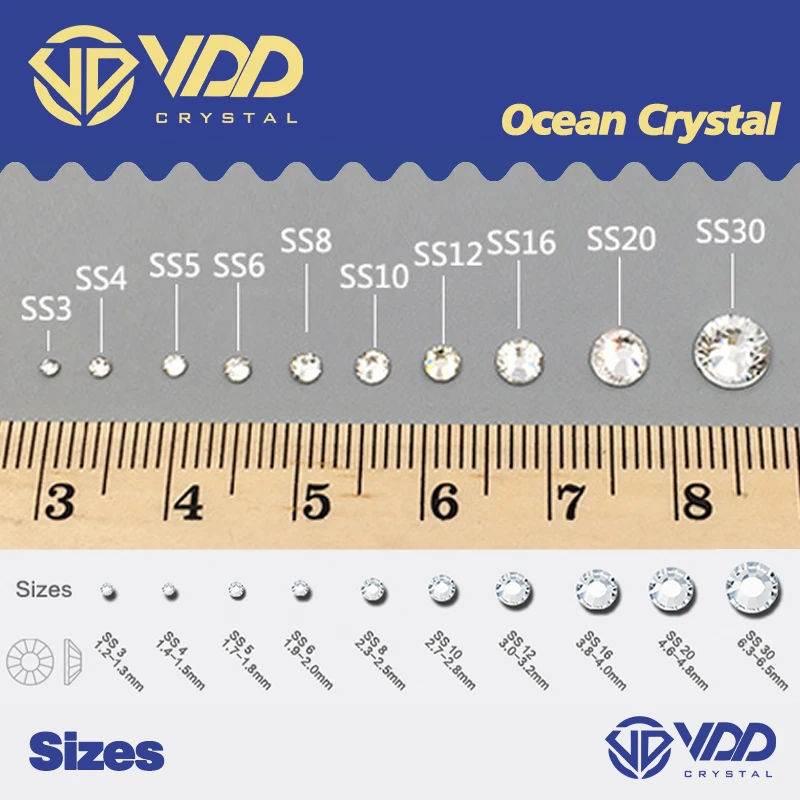 VDD 10000Pcs Bulk Wholesale High Quality Glass Crystal Hot Fix Rhinestones Flatback Glitter Strass Stones For DIY Fabric Garment