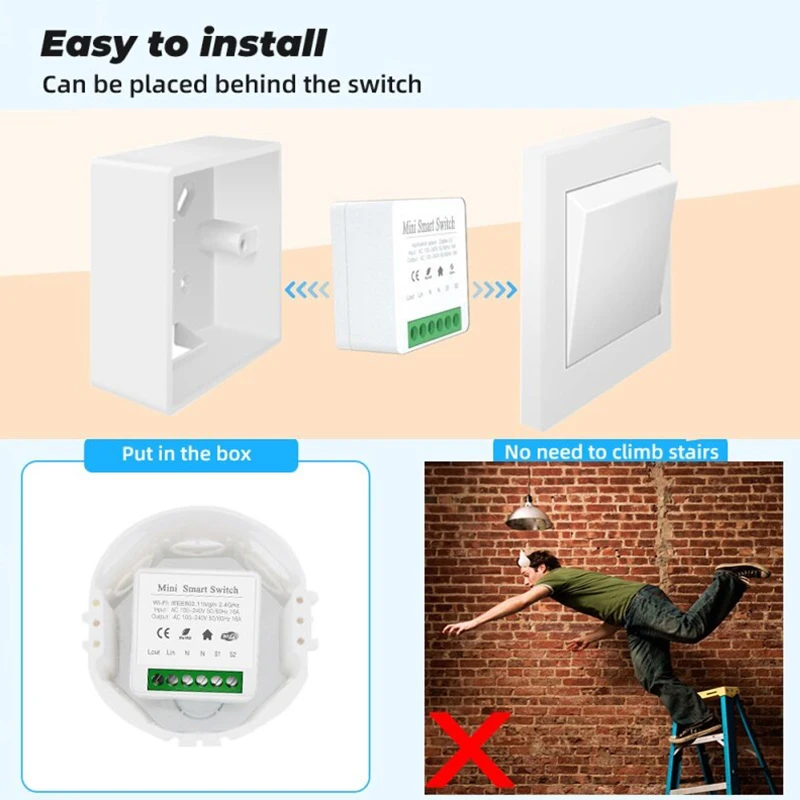 Mini WiFi Smart Switch 16A 3