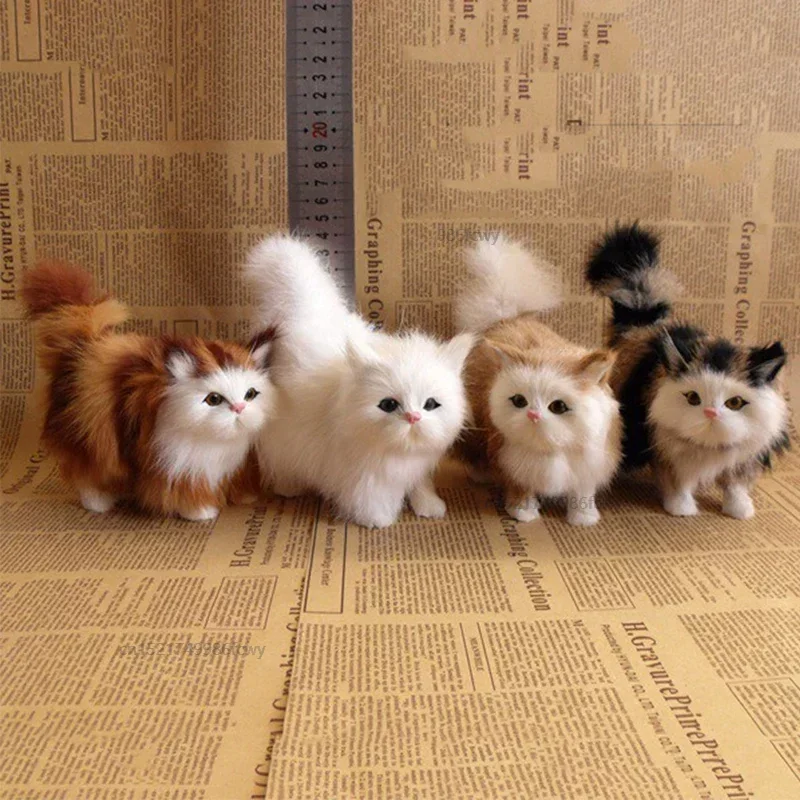 Cute Simulation Cat Plush Toys Soft Stuffed Kitten Model Fake Cat Realist Animals for Kids Girls Birthday Valentine's Day Gift vehicle excavator toy car model excavator car toy trailer for boys and girls