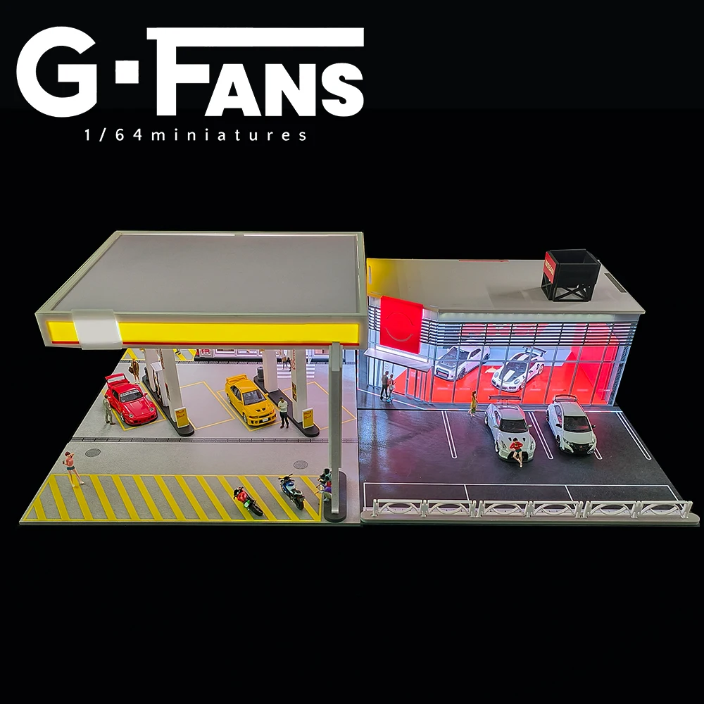 G Fans 1:64 Scale Car Garage Diorama Model With LED Lights