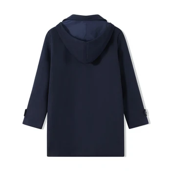 Men s Winter Duffle Coat Loose Fit Classic Wool Blend Long Sleeve Hood Toggle Outwear 6