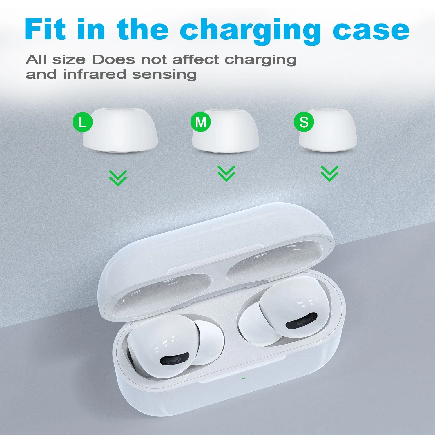 New Bee 6 Paar Silikonspitzen für Airpods Pro Ear 3 Größen S/M/L Spitzen Ersatz-Ohrhörer mit Staubgeflecht mit Box – Detail 6