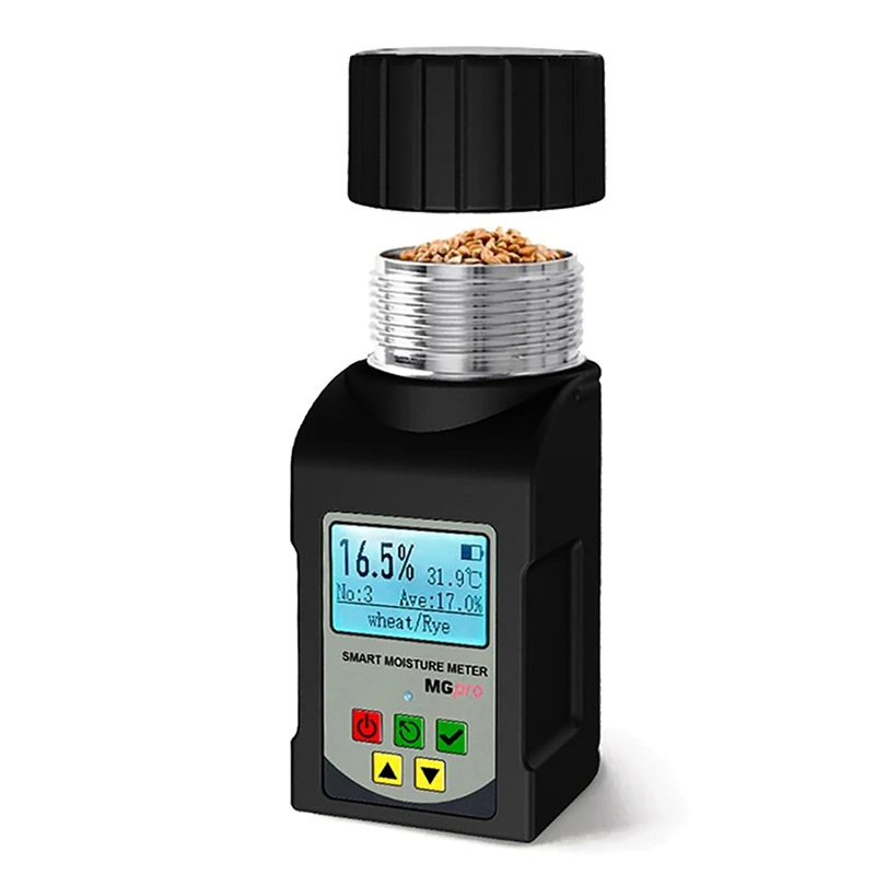 A30R-5-In-1 Portable Grain Moisture Meter 25 Grains Smart Humidity Tester For Wheat Bean Peanut Moisture Detector MG-Pro