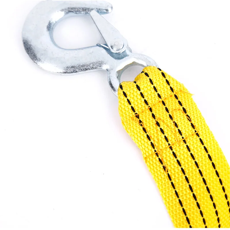 Car Towing Strap 3M 4M 5M Car Tow Cable Pulling Rope Nylon Steel Hook Emergency Rescue Tools Accessories For Trailer Off Road