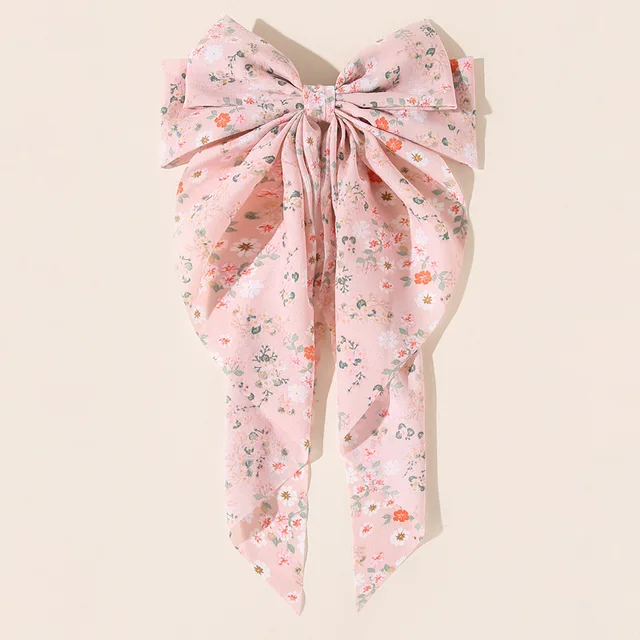 Solid Color Big Large Satin Bow Hairpins Barrettes For Women Girl Wedding Long Ribbon Korean Hair Clip Hairgrip Hair Accessories 2