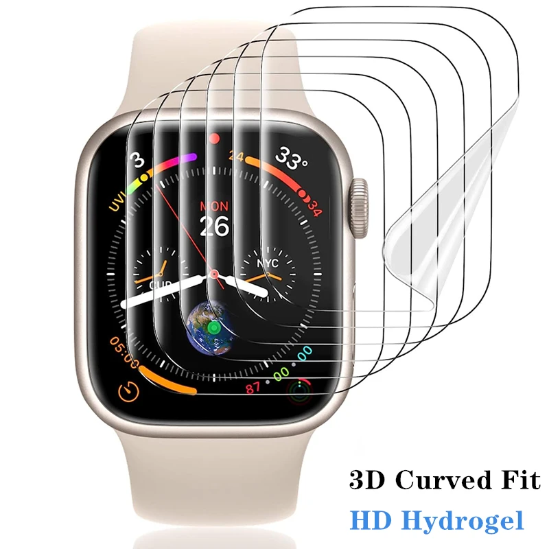 Screen Protector Film For Apple Watch 9 8 7 6 SE 5 Ultra Soft Hydrogel Film for iWatch Series 45MM 41MM 40MM 38MM 42MM 44MM 49MM screen protector for apple watch 7 45mm 41mm 38mm 40mm 44mm 42mm waterproof soft film not tempered glass for iwatch 7 6 5 4 3 se