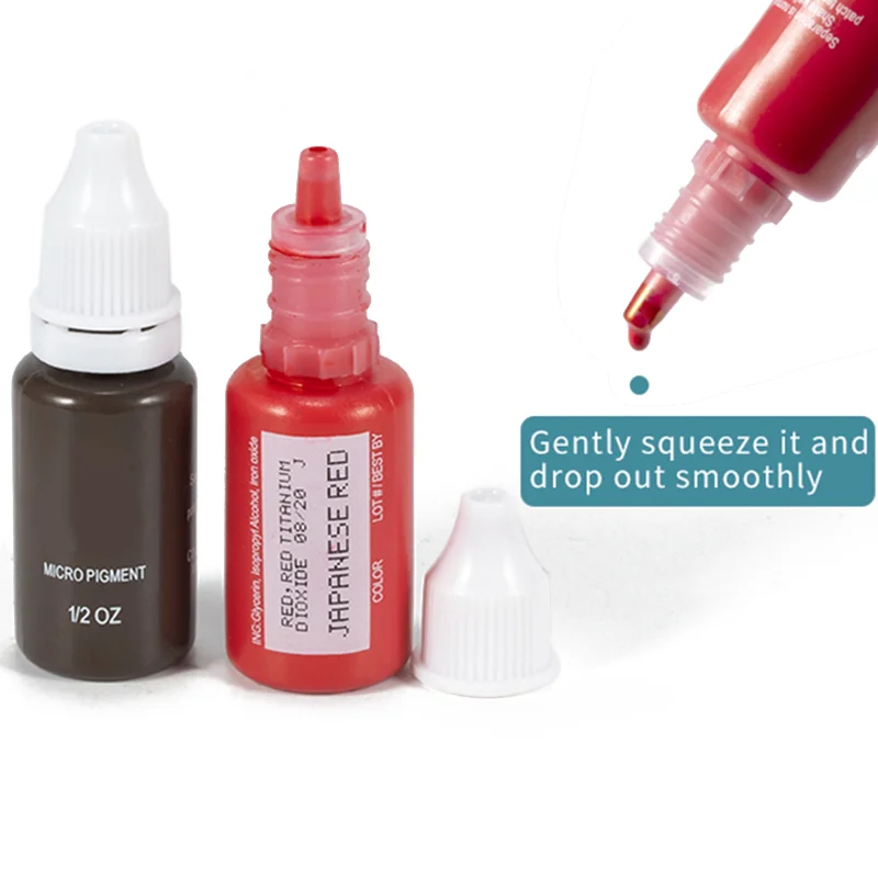 15ml Tattoo Ink Set Permanent Makeup Eyebrow Lips Eye Line Tattoo Color Microblading Pigment for Body Beauty Tattoo Art Supplies