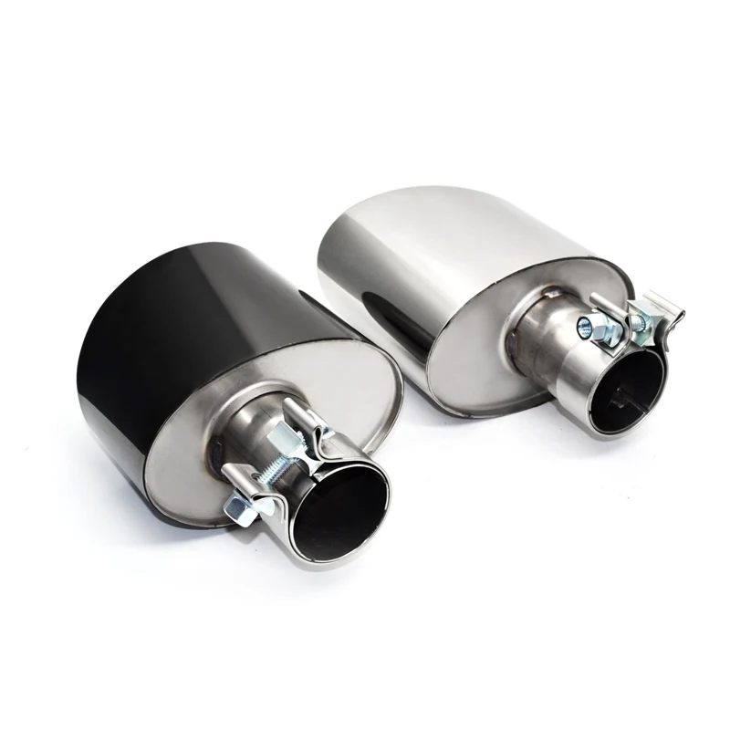 Oval Exhaust Tip For Audi A3 A4 A5 A6 A7 Up RS3 RS4 RS5 RS6 RS7 Look Tailpipe Nozzle Exhaust System Satinless Steel Muffler Tip