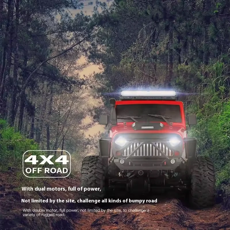 Red ABS Nylon Off Road Climbing Car Toy with 4WD and Suspension