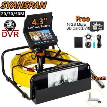 산업용 하수관 검사 카메라 내시경, DVR 16GB 카드, 8500mAh 배터리 용량, HD 파이프라인 카메라, SYANSPAN IP68