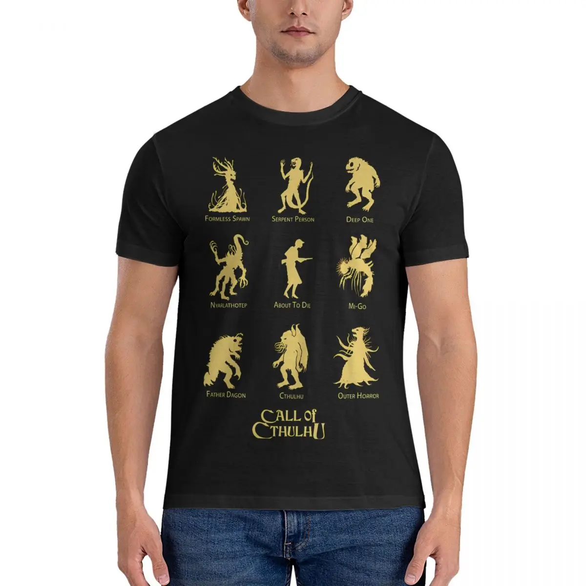 

Know Your Monsters T-Shirt Men Cthulhu Funny Pure Cotton Tee Shirt Crewneck Short Sleeve T Shirts Unique Clothes