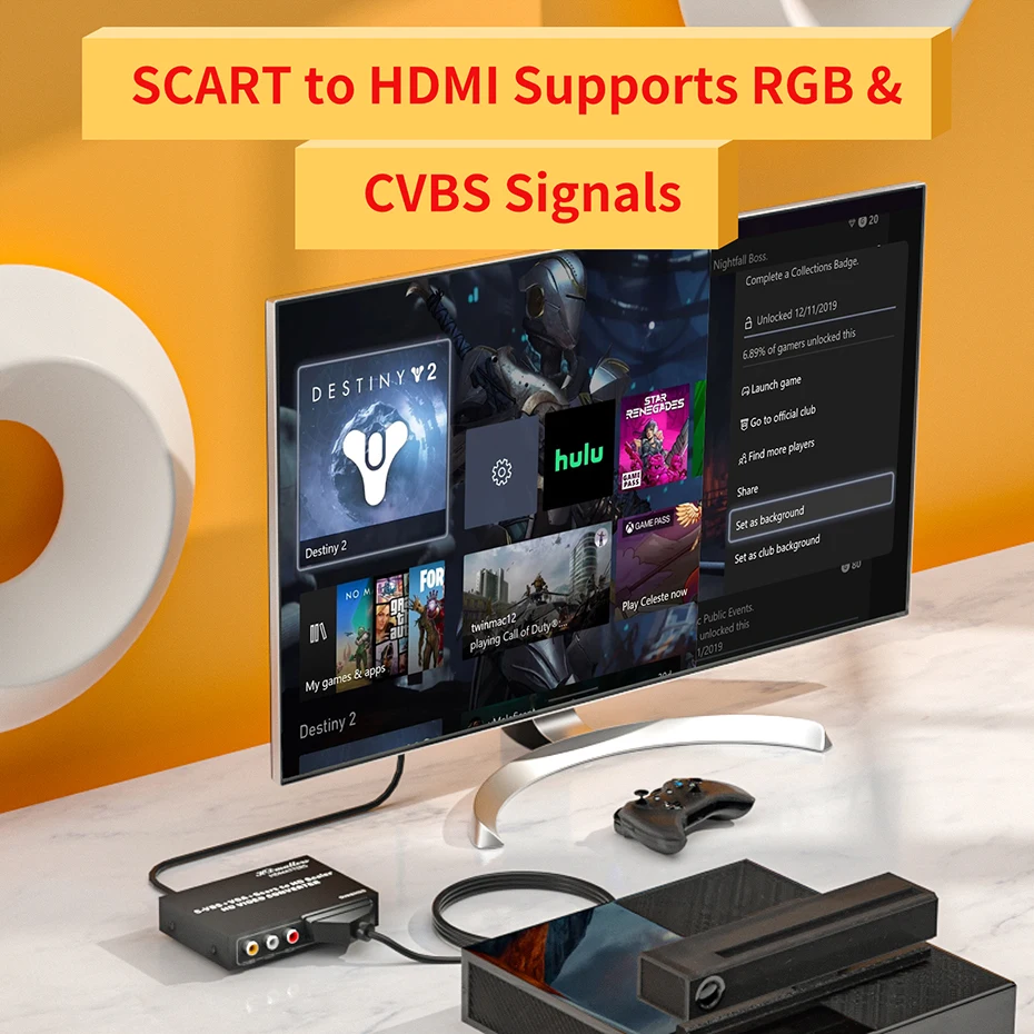 Convertidor Compatible con RGB Scart a HDMI compuesto AV VGA Scart a HDMI  convertidor de Cable interruptor escalador para PS2 wii reproductor de DVD  toTV - AliExpress