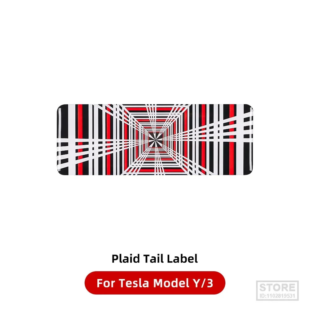 Per Tesla Model 3 Y X S Car Plaid Logo Stickers Tail Tag Badge Grid Auto Letter Body Decalcomanie Parti Esterne Accessori 2023