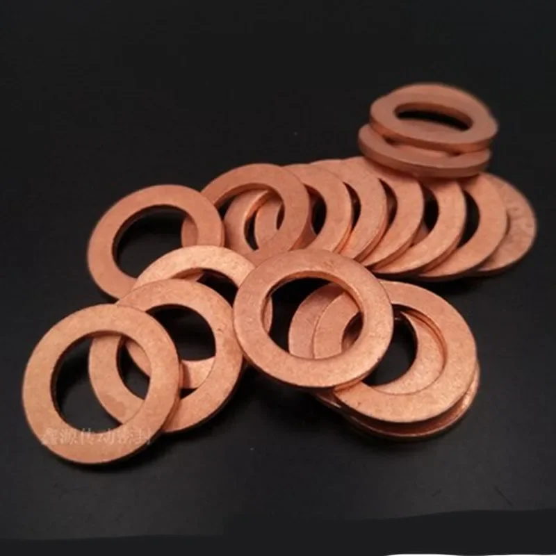 Solid Pure Copper Oil Plugs Washer o-ring Gasket Motorcycle Sump Flat Sealing Spacers M5 M6 M8 M10 M12 M14 M16 M18 M20 M22 M24