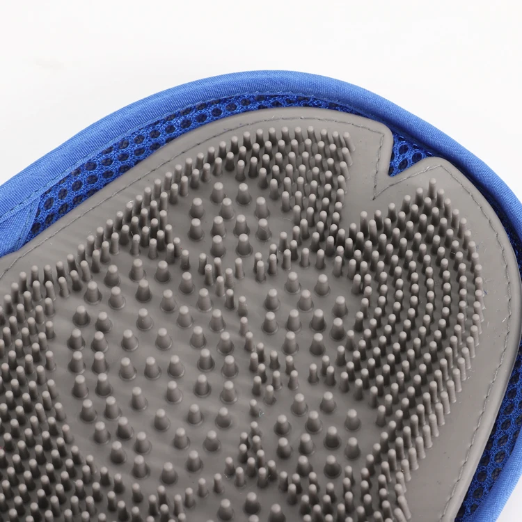 Pet Grooming Gloves Short Hair Cat and Dog Bath Brush with Fiber Material Stocked Feature for Massaging and Bathing