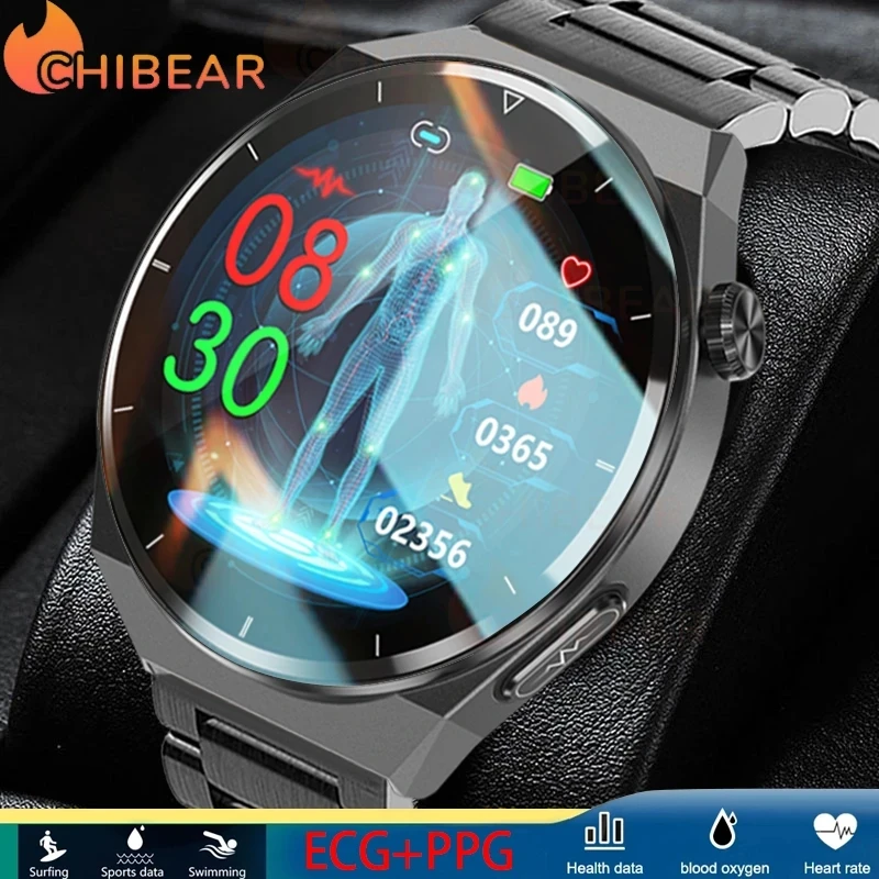 

Новинка 2023, умные часы с монитором уровня глюкозы в крови, мужские водонепроницаемые умные часы с измерением ЭКГ + ФПГ кровяного давления, IP68, спортивные мужские часы