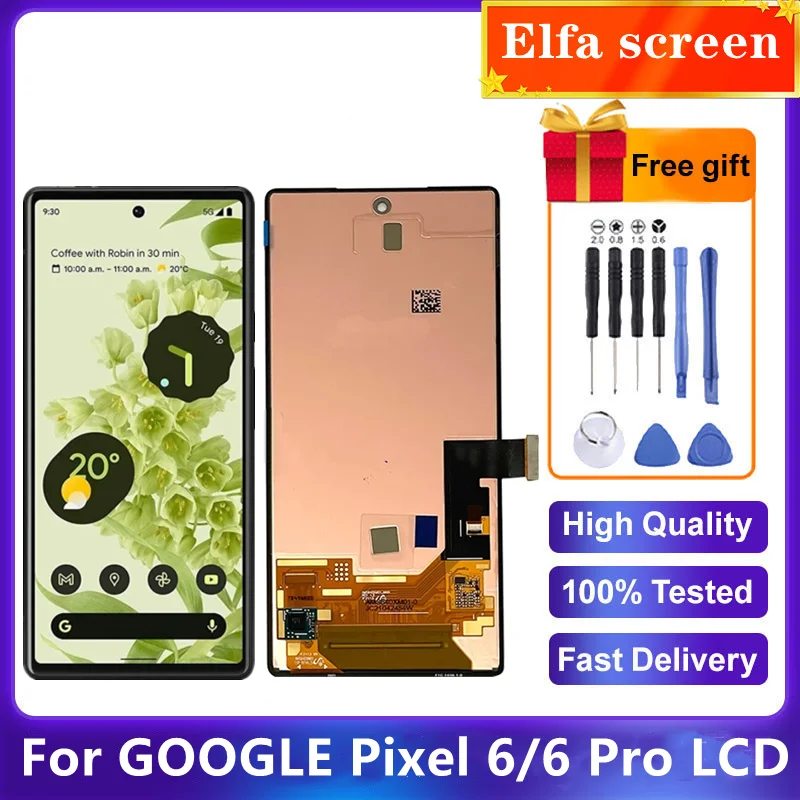Écran tactile LCD AMOLED pour Google Pixel 6 Pro, ensemble numériseur pour Pixel 6 Pro GLUOG G8VOU GF5KQ, remplacement d'écran LCD  509