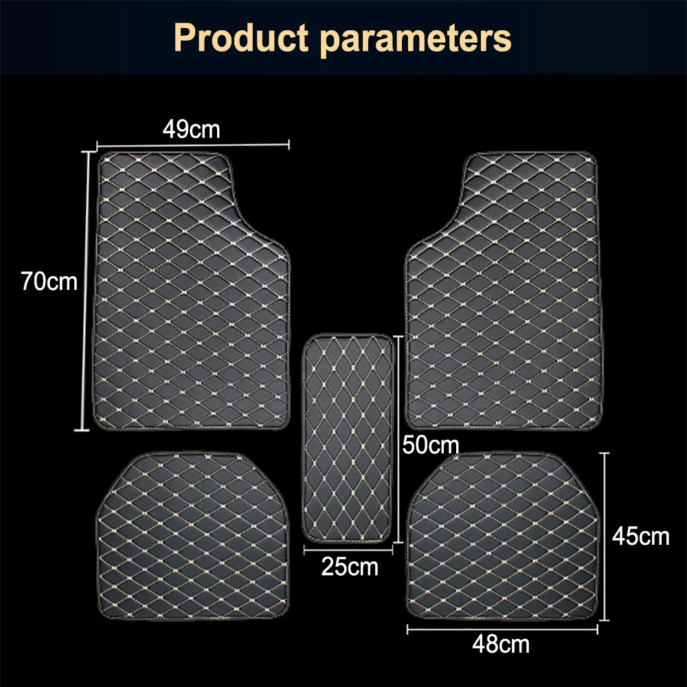 5Pcs Set Universal Car Floor Mats PU Leather Waterproof Auto Foot Pad Protector Automobile Interior Carpet Accessories Interior