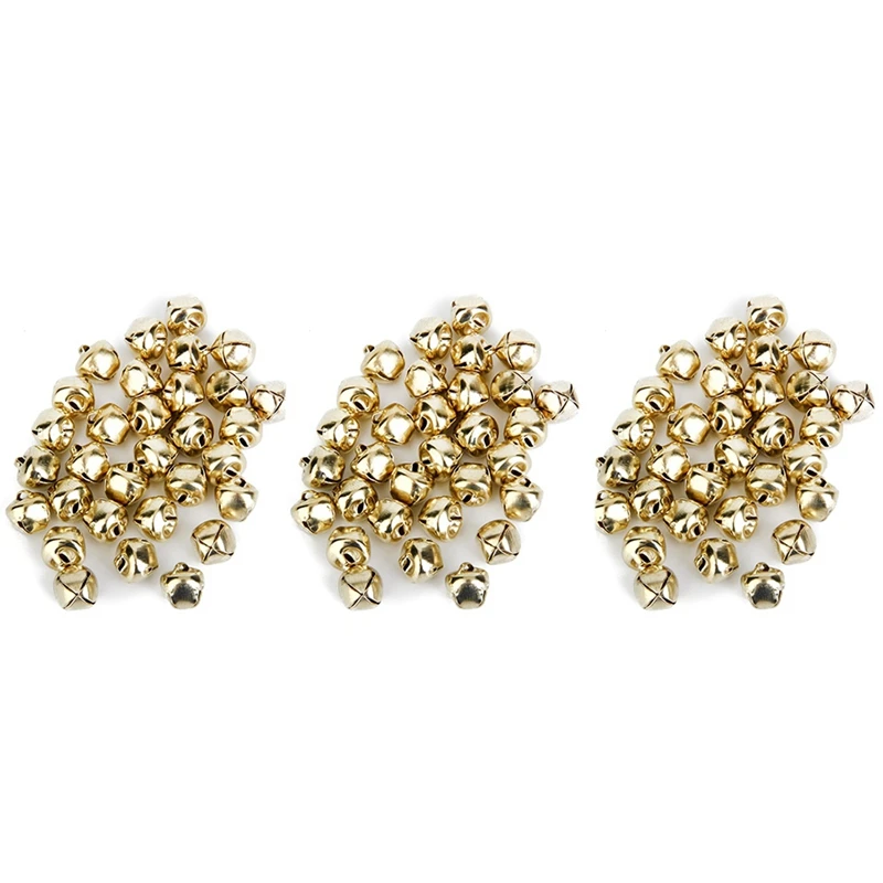 

Металлические колокольчики Jingle для рождественских украшений, рукоделия для изготовления украшений, упаковка прибл. 10 мм 300 шт. золото