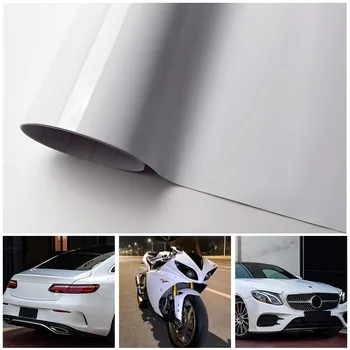 Adesivo autoadesivo per avvolgimento in vinile bianco brillante Adesivo per avvolgimento carrozzeria per auto Pellicola in vinile bianco lucido Accessori per auto bianco lucido