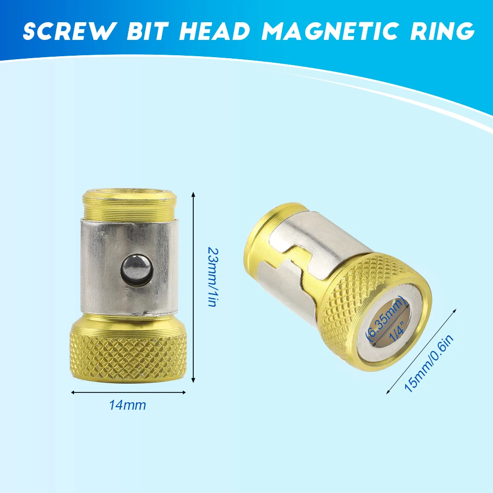 Magnetic Screw Ring Metal Bit Magnetizer Ring Screw Magnetic Holders For 1/4 Inch 6.35 mm Screwdriver