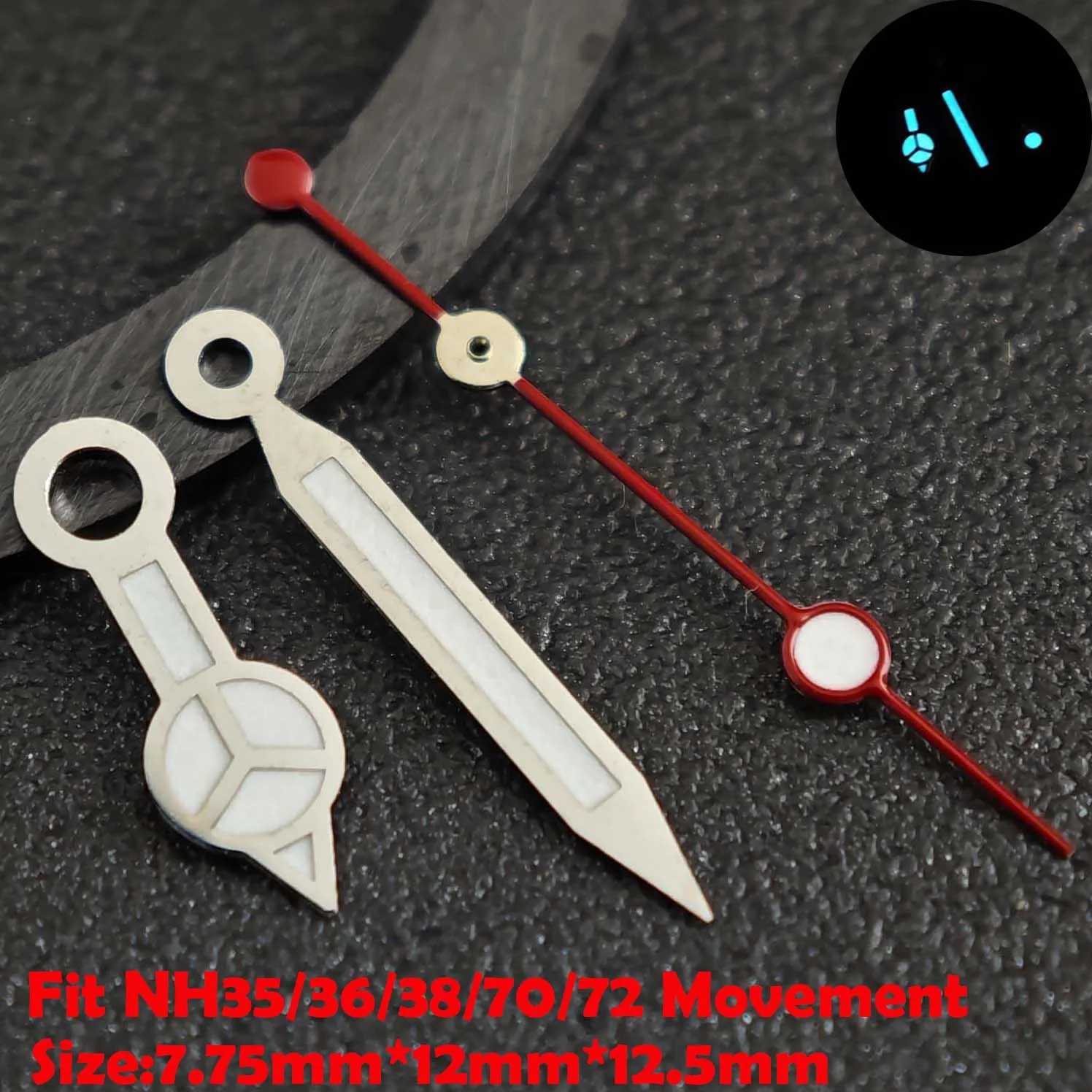 Luminous Green/Blue-Green Watch Hands - Premium Replacement Parts