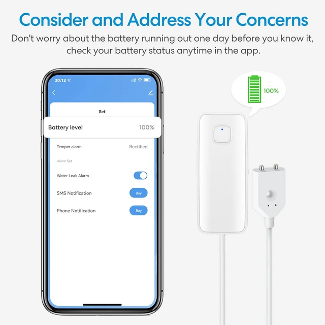 Tuya Smart Water Sensor WiFi Water Leakage Detector Level Overflow Alarms Smart Home Automation Security Protection System 4