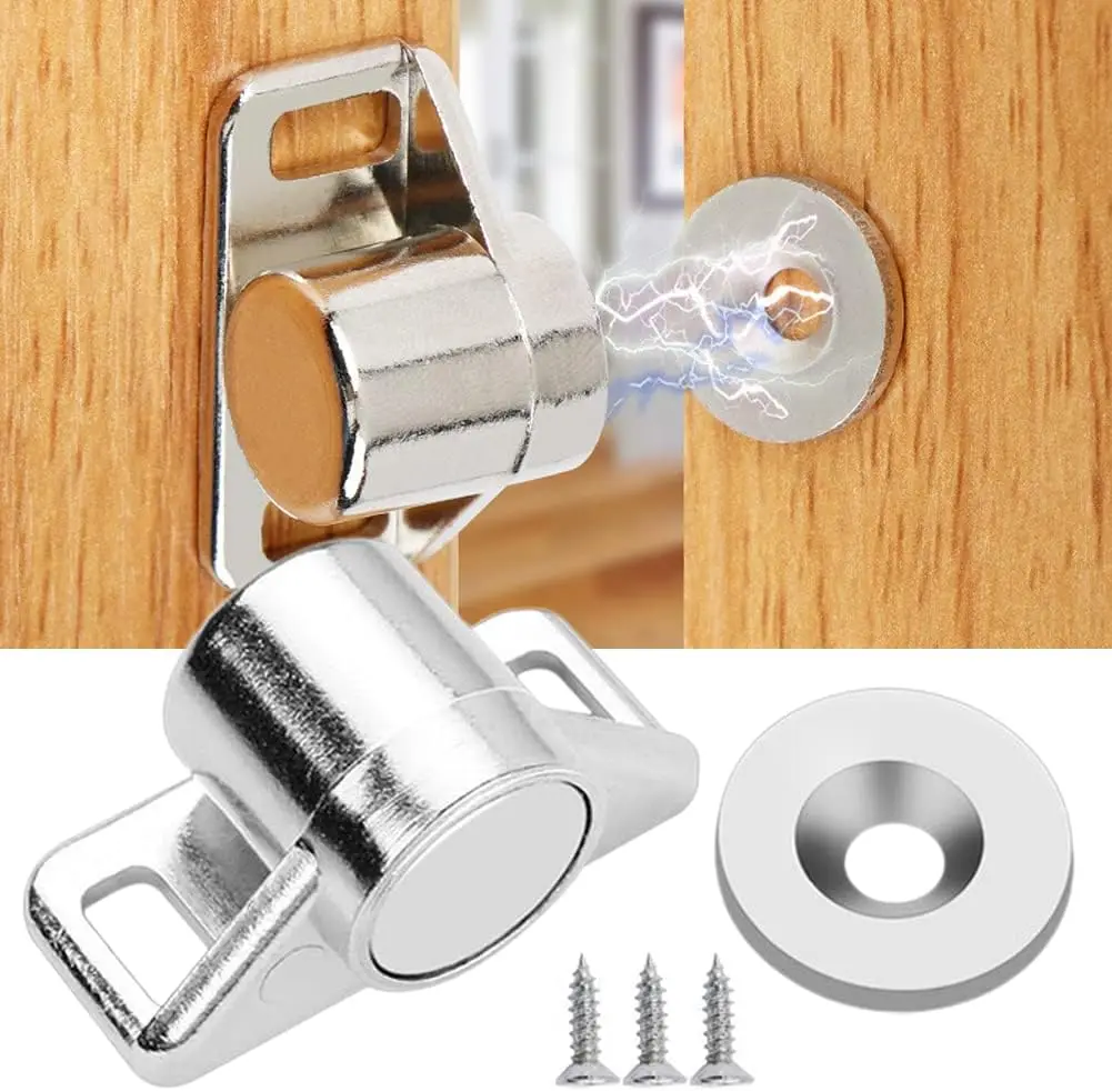 Alloy Magnet Door Catches Wardrobe Cabinet Drawer Door Stops Closer Furniture Hardware Kit Strong Magnetic Latches with screws magnetic cabinet catches,door closer,door catches,magnetic cabinet latches,cabinet door latch,door stops,cabinet door stop
