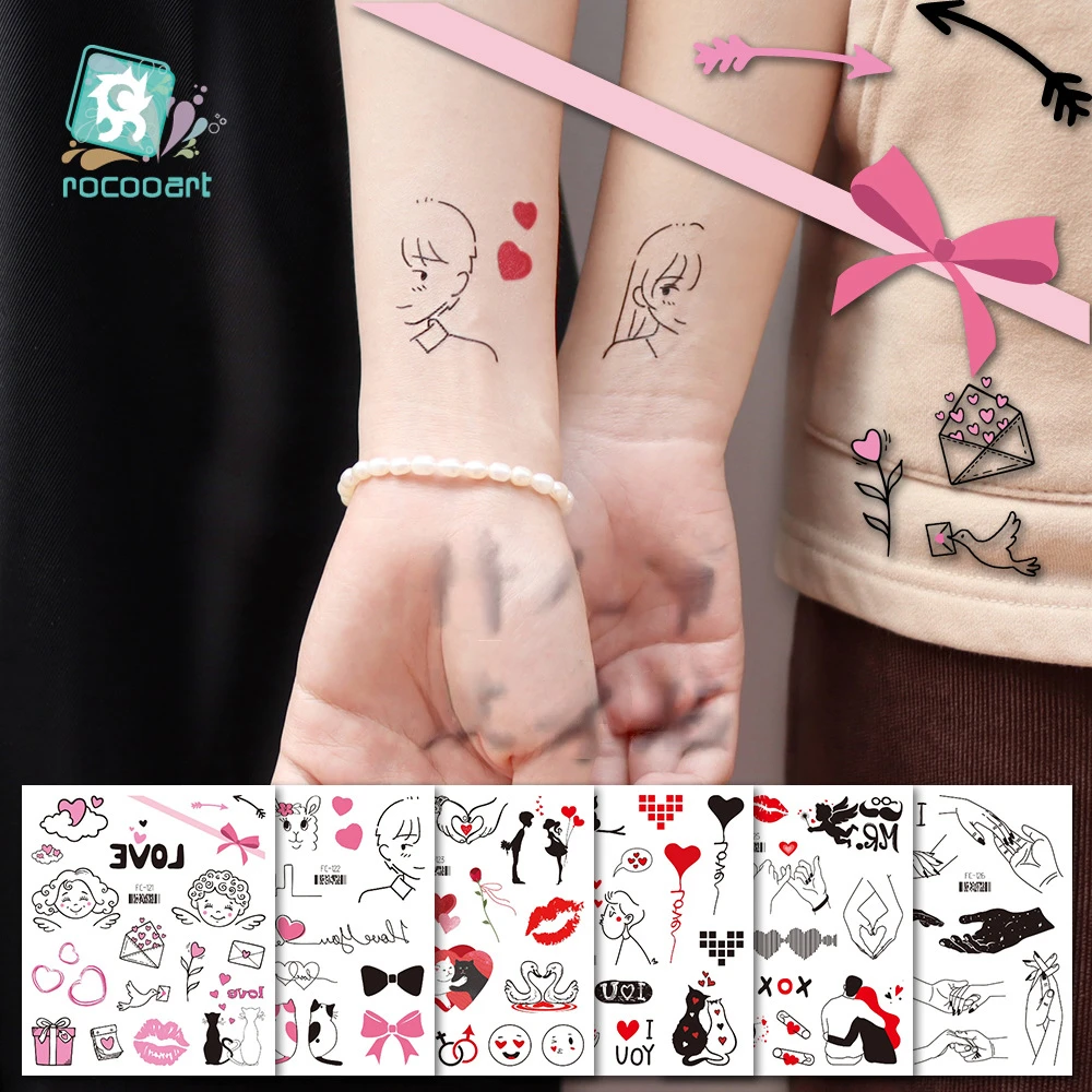 Waterproof, Colorful, Fresh Tattoo Patch Love Confession Valentine's Day Temporary Tattoos Sticker Size:120 × 105mm