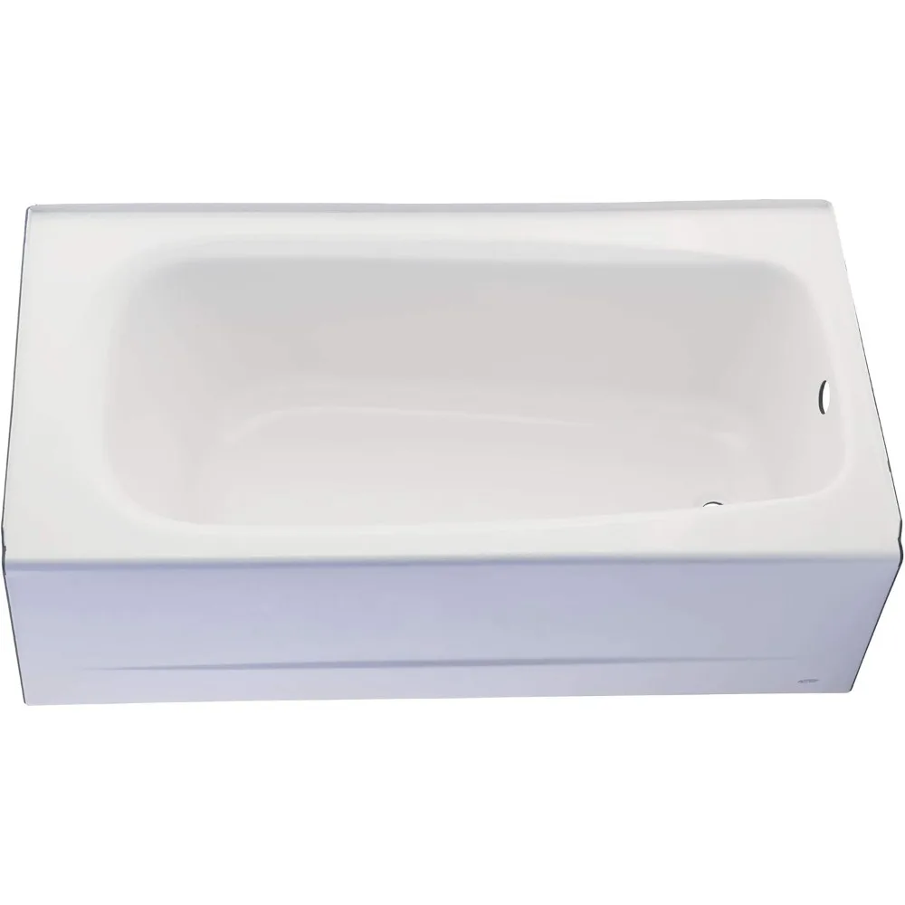 Procelain-Enameled Steel 60-In X 32-In Alcove Bathtub with Left Hand Drain, 50-60 gal, White 2