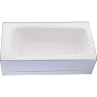 Procelain-Enameled Steel 60-In X 32-In Alcove Bathtub with Left Hand Drain, 50-60 gal, White 2