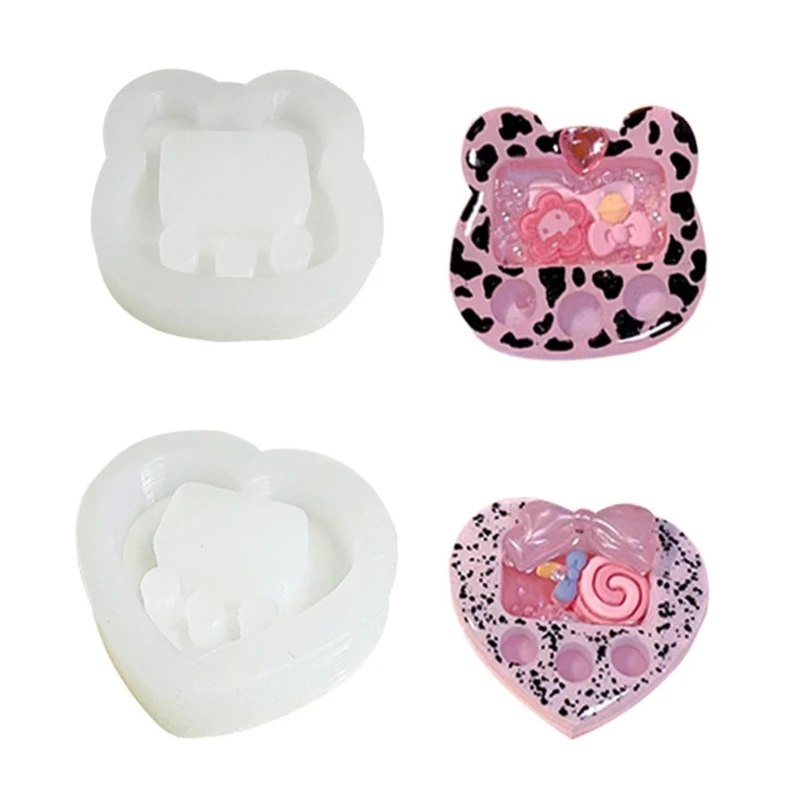 

652F Crystal Epoxy Resin Mould Little Bear/Love Heart Silicone Mold Decorative Pendant DIY Silicone Mold for Crafts