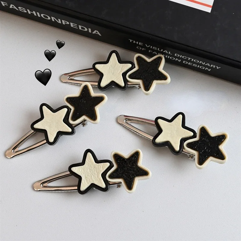 Korean Sweet Y2k Star Hairpin 2023 Summer New Fashion Charm Alligator Clips Punk Hair Accessories for Women Children Headdress trendy football link chain soccer charm necklace pendant gold color sport ball jewelry men boy children gift pendant necklace