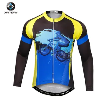 XINTOWN New Summer Long Sleeve Cycling Suit, Men's Bike Racing Clothing Set 1