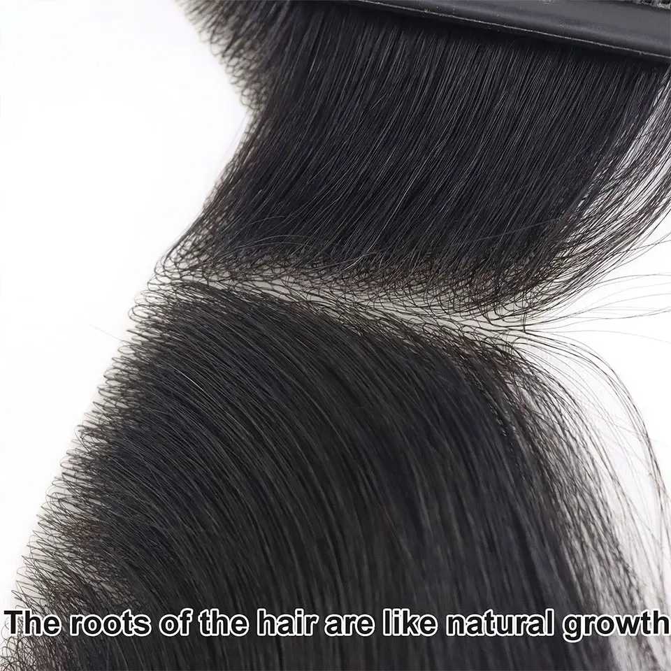 Human Hair Toupee Human Hair Men Toupee For Forehead Hairpiece V Loop Frontal Hairline Invisible Seamless Skin Full PU Men's Capillary Prosthesis