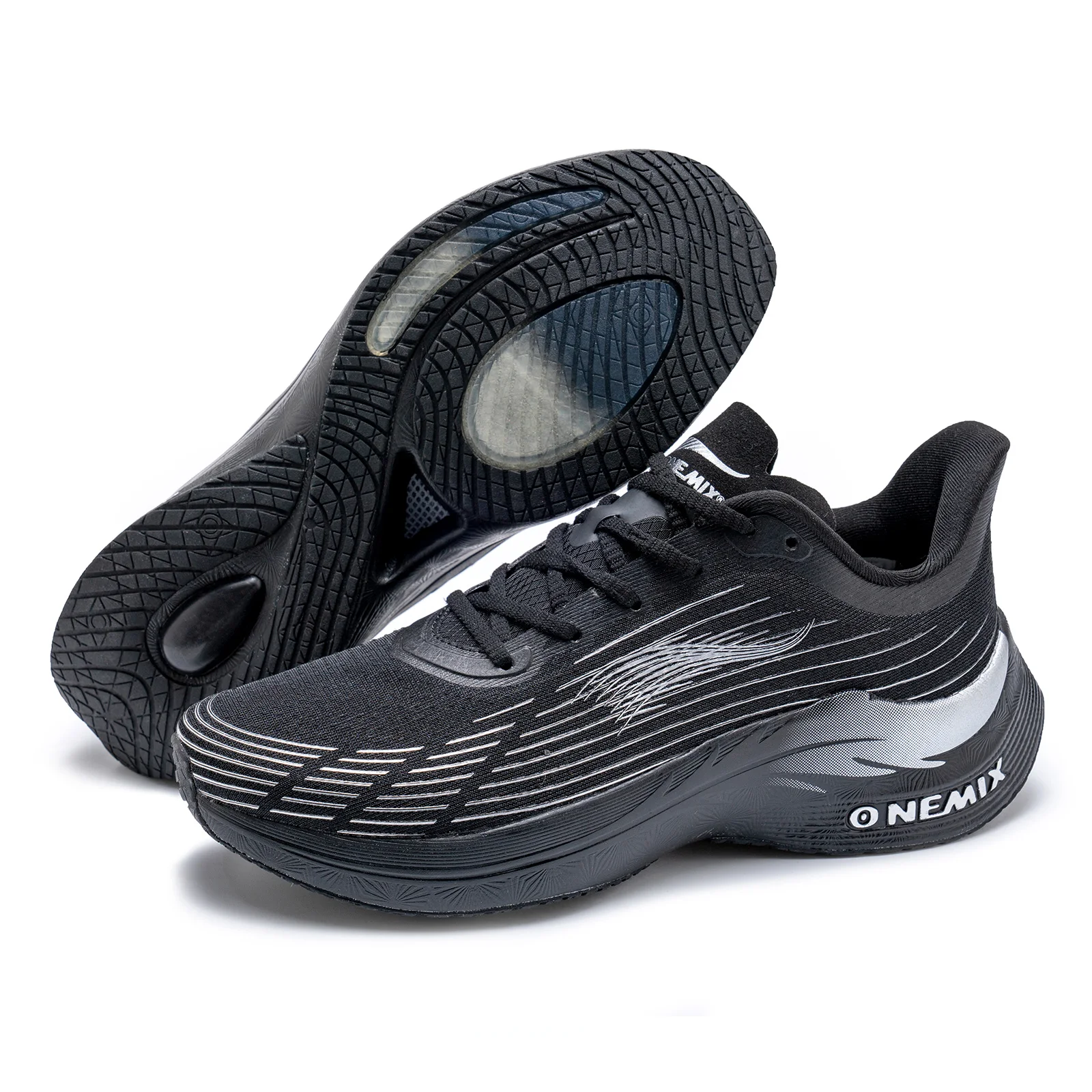 ONEMIX 2023 Running Shoes for Outdoor Marathon Breathable Sport Female Sneakers Lace Up Mesh Carbon Fibre Plate Athletic Shoes