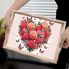 Wooden Colorful Pattern 5D Diamond Painting Tray Art Craft with Handle Diamond Painting Tray Handicraft for Countertop Decor 2