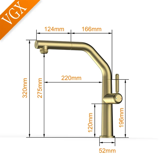 ก๊อกน้ำ VGX แบบสองหัวฉีด ก๊อกน้ำดื่มบริสุทธิ์แบบดึงออกได้ ก๊อกผสมอ่างล้างจานสแตนเลส ก๊อกน้ำสำหรับครัวระดับพรีเมียม 6