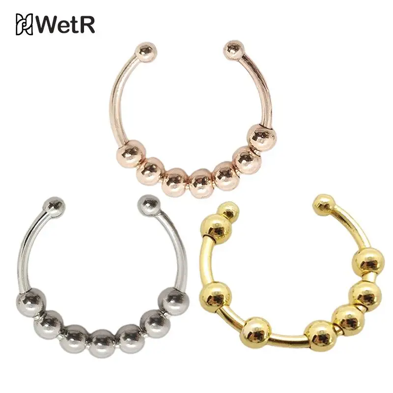 

DIY Beads Spinner Ring Fashion Rotate Freely Anti Stress Anxiety Ring For Women Adjustable Size