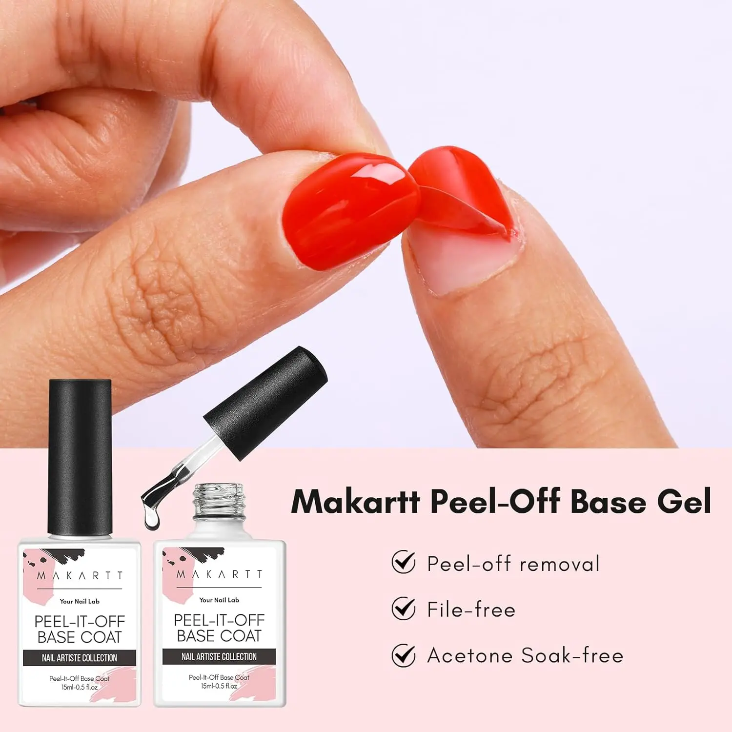 Makartt Peelable Base Coat Nail Polish 2 in 1 15ML