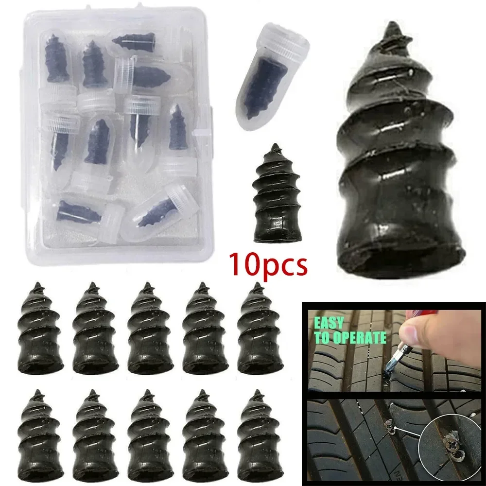 Rubber Tire Repair Nails for Tubeless Tires Black Universal Car Tool
